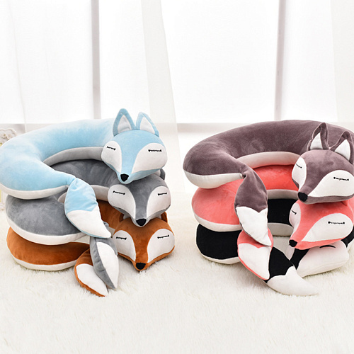 Подушка для путешествий "Лиса" (голубая)