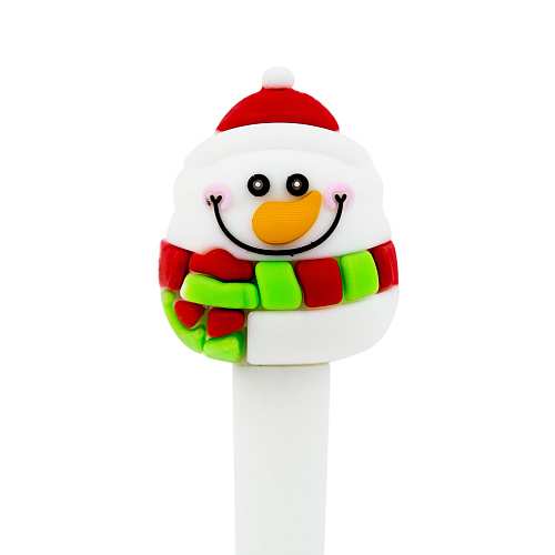 Ручка "Новый год" снеговик с шарфом
