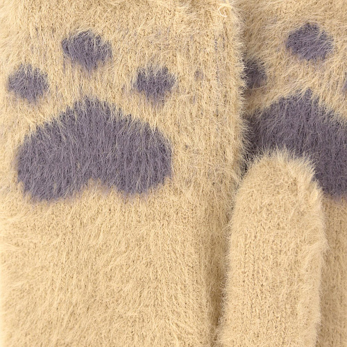 Варежки "Лапка" (бежевые)