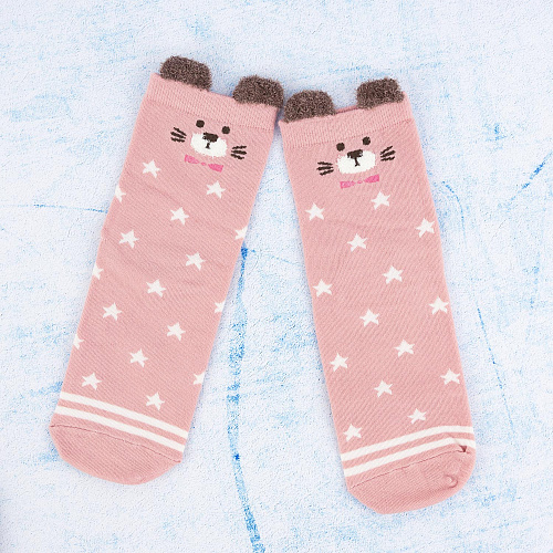 Носки удлиненные "Pinky" (розовые в звездочку)