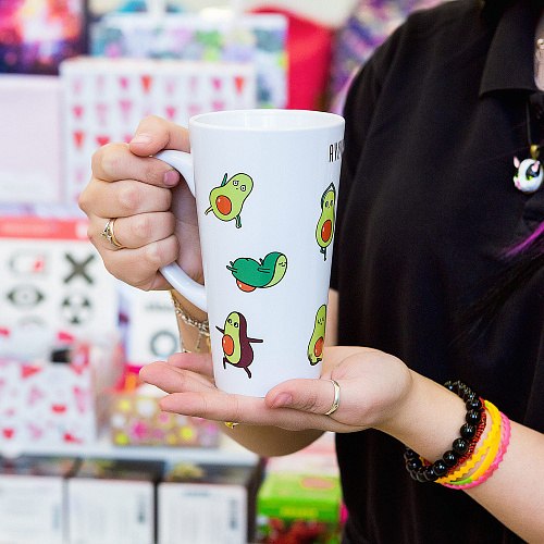 Кружка большая "Авокадо и йога"