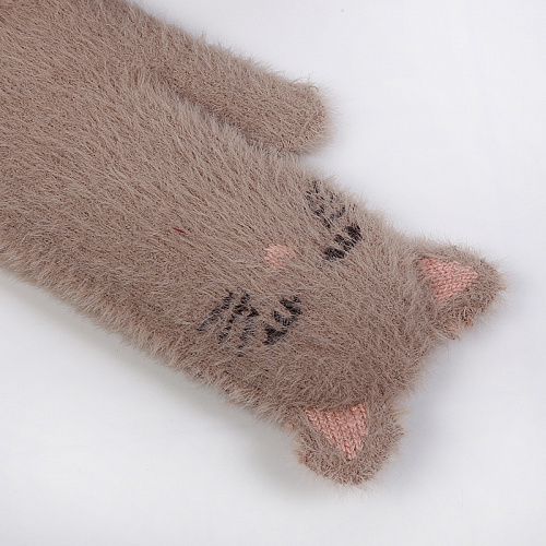 Варежки "Котики" (коричневые)