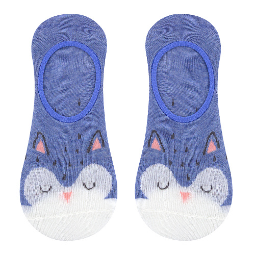 Носки "Мордашки" голубые (сова с крапинками)