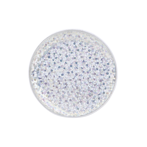 Держатель для телефона/попсокет "Глиттер" серебро с белым