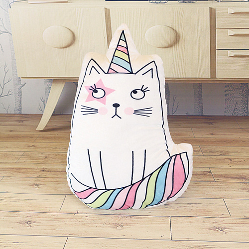 Игрушка-подушка "Кот-единорог"