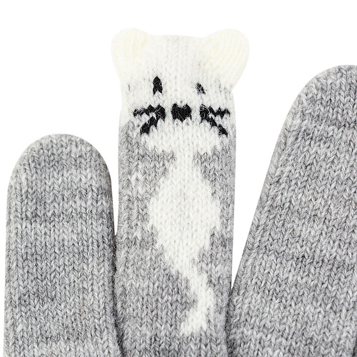 Перчатки сенсорные "Котик Ми", серые