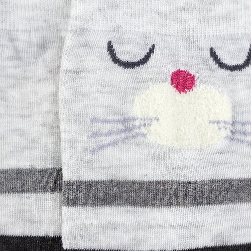 Носки "Котейка" (белые в полоску)