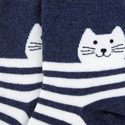 Носки "Котейка" (синие в полоску)