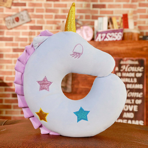 Подушка для путешествий "Единорог" (голубой)