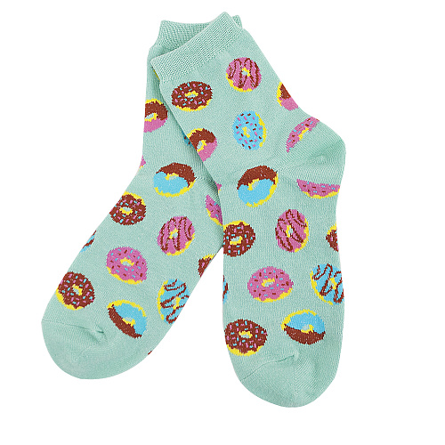 Носки высокие "Пончики" (мятные)