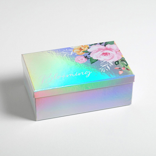  Подарочная коробка «Цветы - Металлик», 22 х 14 х 8,5 см