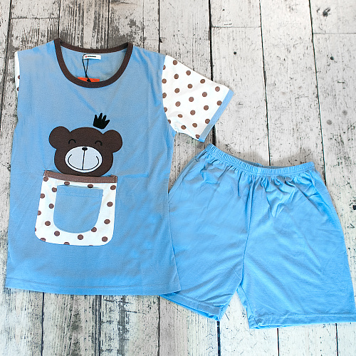 Пижама "Friendly bear" (голубая)