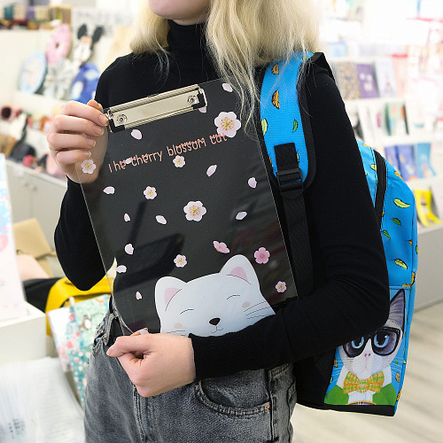 Папка-планшет "Прозрачный" (мордочка кота)