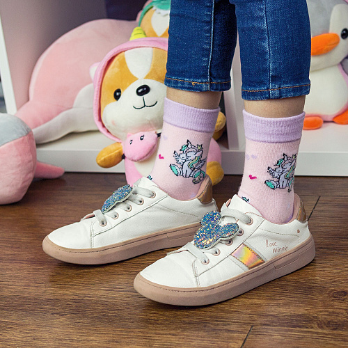 Носки детские "Единороги и сладости", разм.18-20 (5-7 лет)