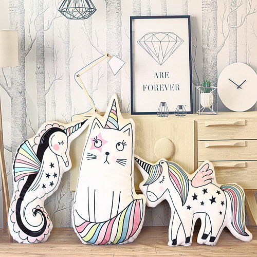 Игрушка-подушка "Кот-единорог"