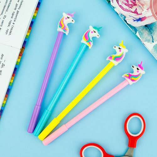 Ручка "Единорог радужный" голубой