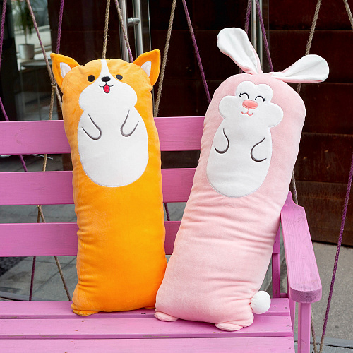 Игрушка-подушка "Корги сосиска" (желтый) 75см