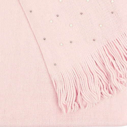 Шарф с бусинами (розовый)