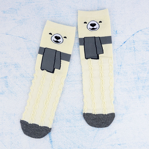 Носки "Уютная зима" (белый медведь)