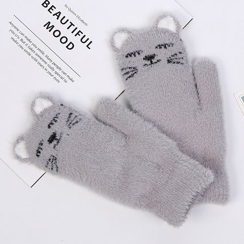 Варежки "Котики" (серые)