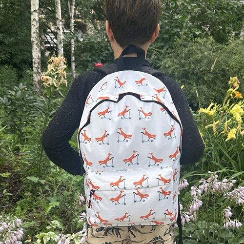 Рюкзак "Лисичка на самокате" (бежевый)