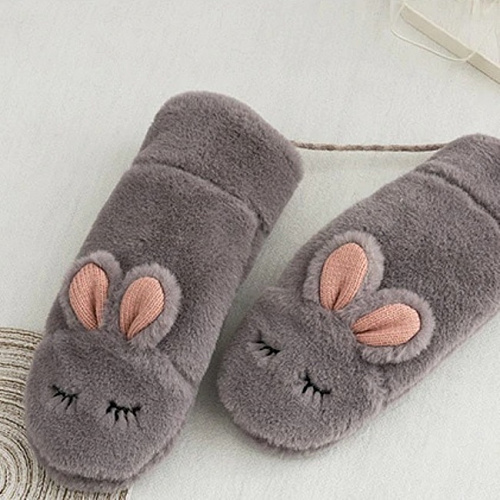 Варежки "Кролики" (серые)