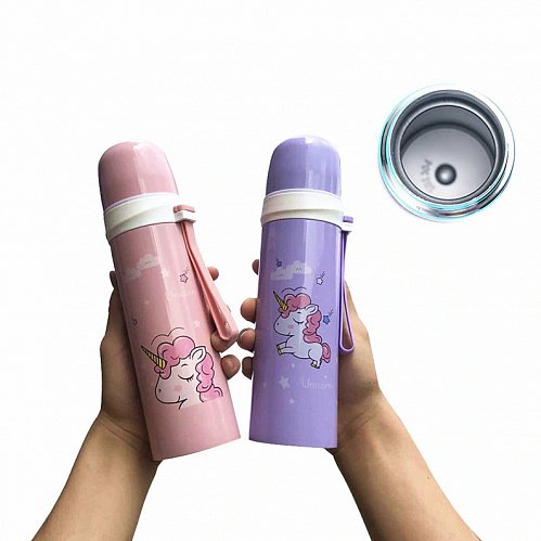 Термос "Единорожка" (фиолетовый)