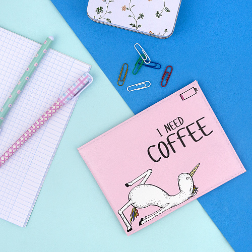 Обложка на зачетную книжку "Coffee" (иск.кожа)