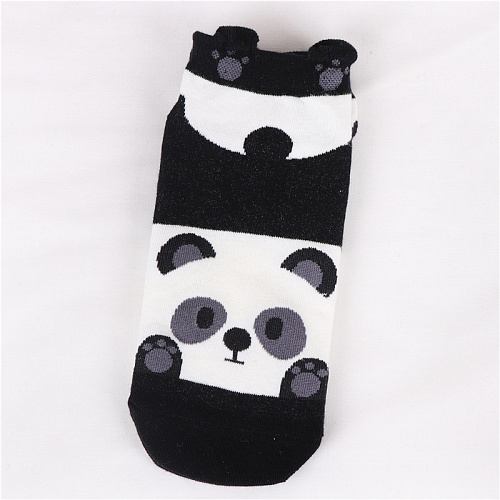 Носки короткие "Панда" (черно-белые)