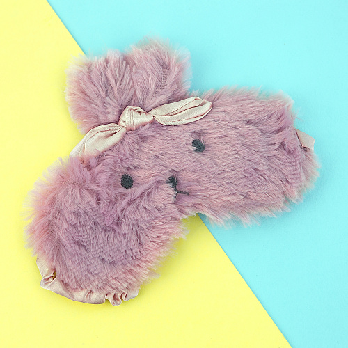 Маска для сна с бантиком "Кролик" (розовая)