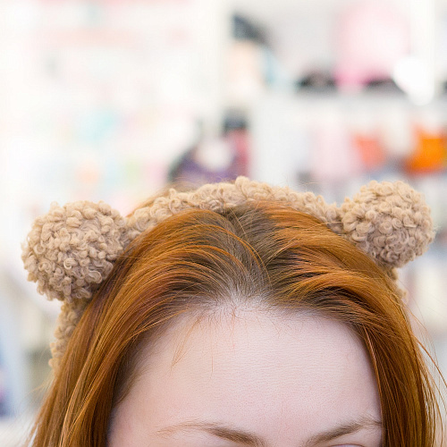 Ободок-повязка "Ушки мишки" (коричневый)