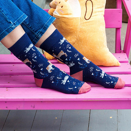 Носки "Олени" (синие)