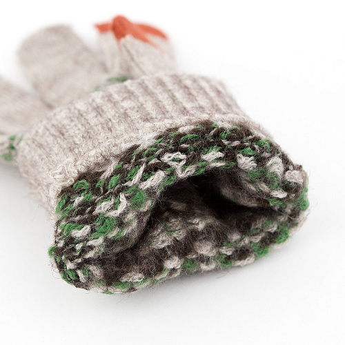 Перчатки с оленем сенсорные (бежевые)