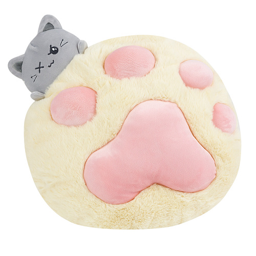 Игрушка-подушка "Котик с пледом" (белая) 35*40см