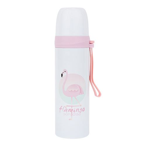 Термос с ремешком "Фламинго"
