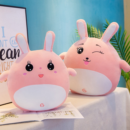 Игрушка-подушка "Зая Кругляш" (розовая) 55см