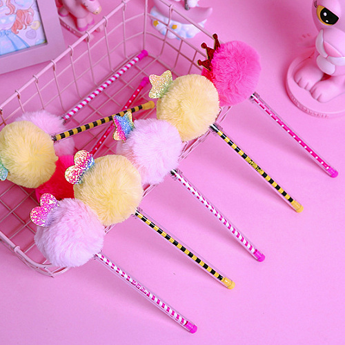 Ручка "Pom Pom" (желтая с сердечком)