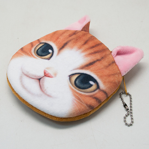 Кошелек круглый "Кот" (рыжий)