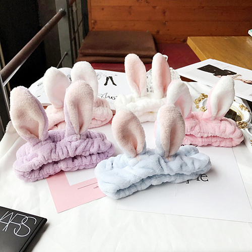 Повязка на голову "Ушки зайки" (лаванда)