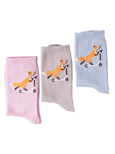 Набор носков "Лисичка на самокате", разм.23-25