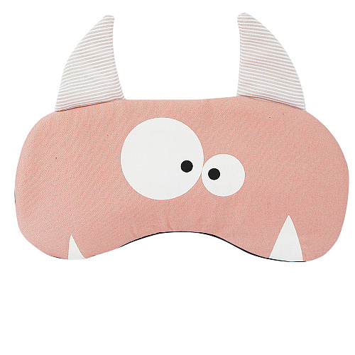 Маска для сна с ушками "Монстр" (розовая)