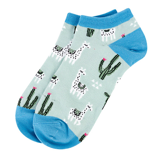 Носки короткие "Ламы" (голубые)