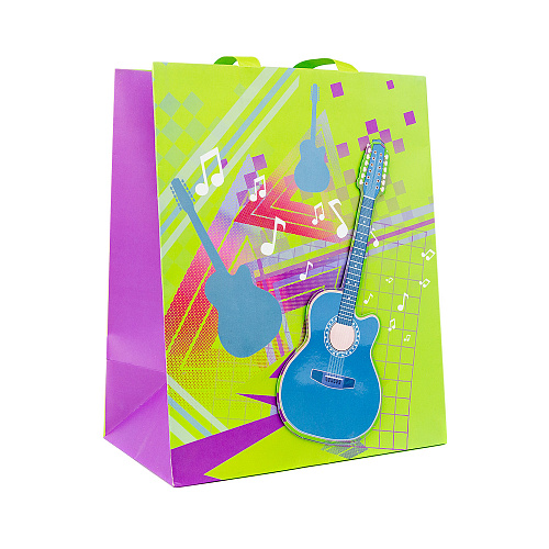 Подарочный пакет с объемной аппликацией, 26 х 32 х 15 см (в ассортименте)