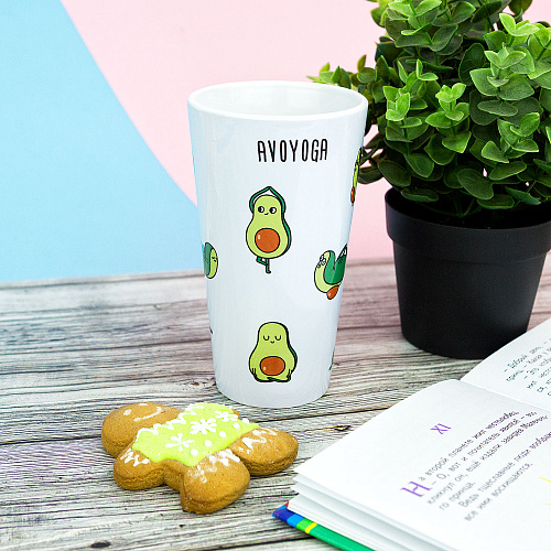 Кружка большая "Авокадо и йога"