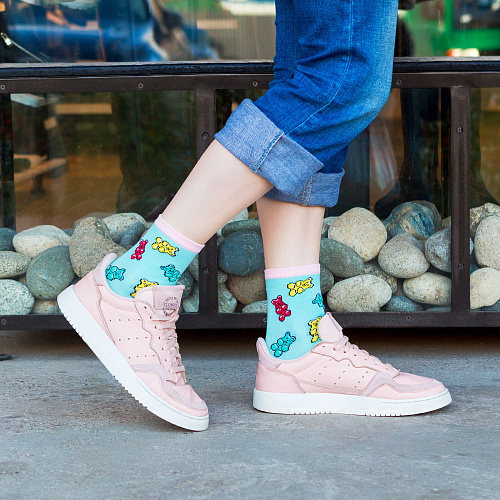 Носки "Мишки на мятном", разм.35-39