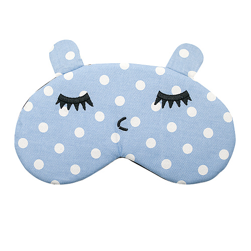 Маска для сна в горошек (голубая)