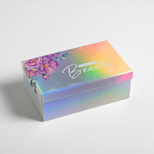 Подарочная коробка «Цветы - Металлик», 18 х 11 х 6,5 см