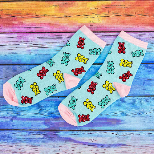 Носки "Мишки на мятном", разм.35-39