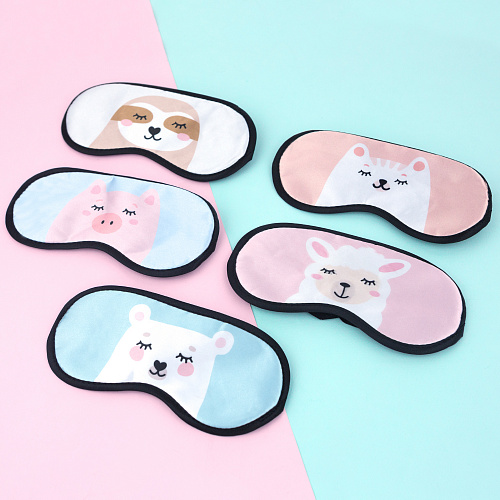 Маска для сна "Лама на розовом" с гелевой вставкой