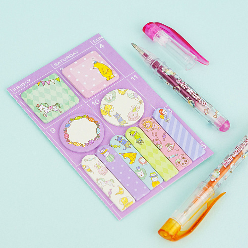 Набор стикеров для записей разного размера (фиолетовый)